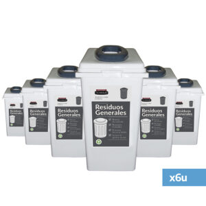 RECIPIENTE ADOSABLE 60 LTS. TAPA RESIDUOS GENERALES X 6U - Imagen 1
