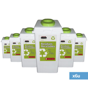 RECIPIENTE ADOSABLE 60 LTS. TAPA RESIDUOS RECICLABLES X 6U - Imagen 1