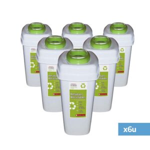 RECIPIENTE 50 LTS TAPA RESIDUOS RECICLABLES X 6U - Imagen 1